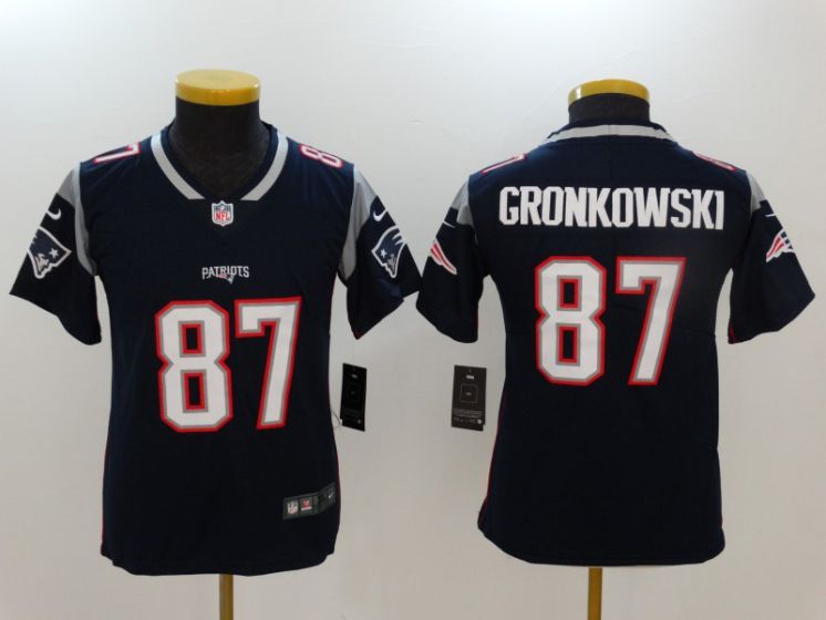 Youth New England Patriots #87 Gronkowski Blue Nike Vapor Untouchable Limited NFL Jerseys->->Youth Jersey